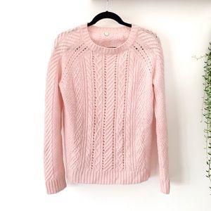 Margaret O’Leary Blush Pink Cable Knit Sweater
